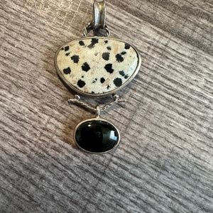 Whitney Kelly Sterling Silver Dalmatian Jasper & Onyx Pendant
